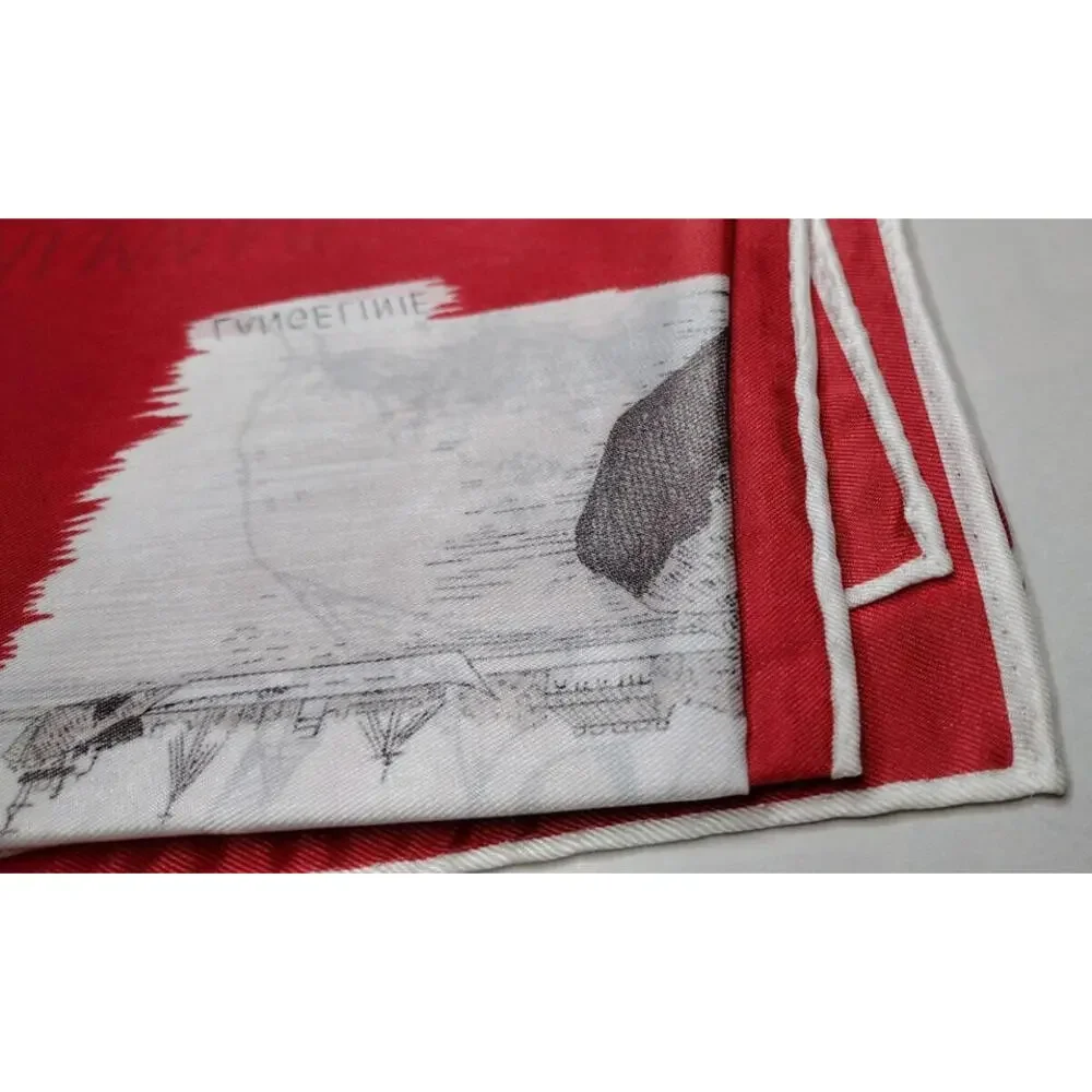 1950s Denmark Red Square Scarf Naked Lady 60s DANMARK LIVGARD TRIACETAT POSTBUD